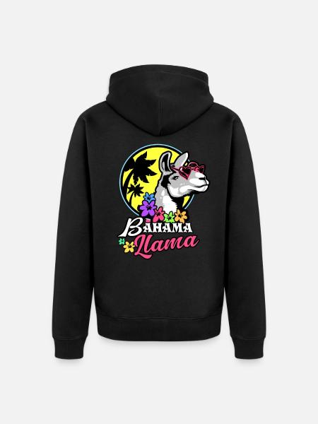 Lama - Unisex Premium Organic Zip Hoodie - black