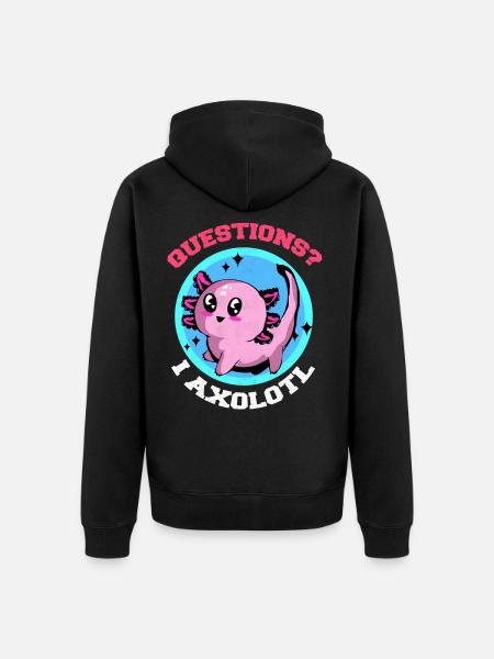 Axolotl - Unisex Premium Bio Zip Hoodie - Schwarz