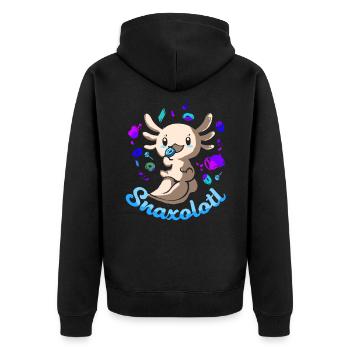 Axolotl Reptile Salamander Aquarium Kawaii Lurch - Unisex Premium Bio Zip Hoodie - Schwarz - Hinten - Nico (187cm)