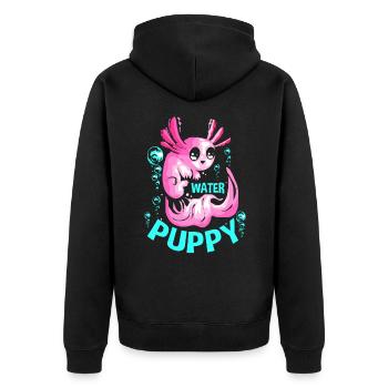 Axolotl Reptile Salamander Aquarium Kawaii Lurch - Unisex Premium Bio Zip Hoodie - Schwarz - Hinten - Nico (187cm)