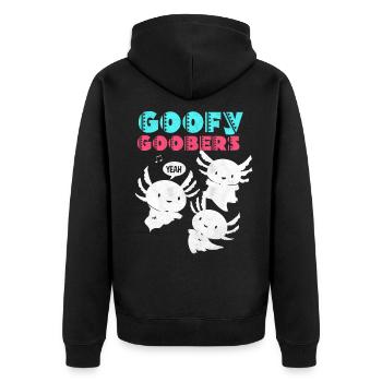 Axolotl - Unisex Premium Bio Zip Hoodie - Schwarz - Hinten - Nico (187cm)