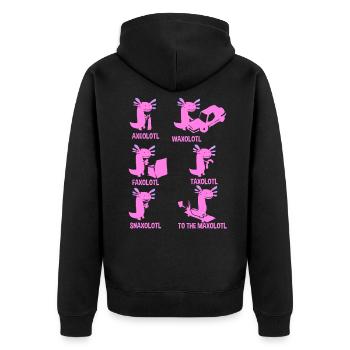 Axolotl Reptile Salamandre Aquarium Kawaii Lurch - Veste à capuche bio Premium Unisexe - noir - Dos - Nico (187cm)
