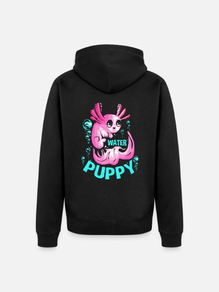 axolotl - Unisex Premium Organic Zip Hoodie - black