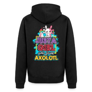 Axolotl Reptile Salamandre Aquarium Kawaii Lurch - Veste à capuche bio Premium Unisexe - noir - Dos - Nico (187cm)