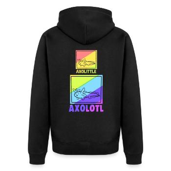 Axolotl Reptile Salamander Aquarium Kawaii Lurch - Unisex Premium Bio Zip Hoodie - Schwarz - Hinten - Nico (187cm)
