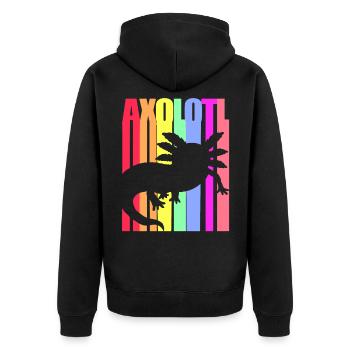 Axolotl Reptile Salamandre Aquarium Kawaii Lurch - Veste à capuche bio Premium Unisexe - noir - Dos - Nico (187cm)