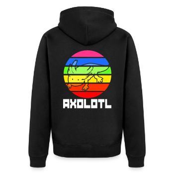 Axolotl Reptile Salamandre Aquarium Kawaii Lurch - Veste à capuche bio Premium Unisexe - noir - Dos - Nico (187cm)