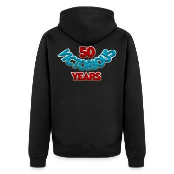 50 Victorious Years - Unisex Premium Organic Zip Hoodie - black - Back - Nico (187cm)