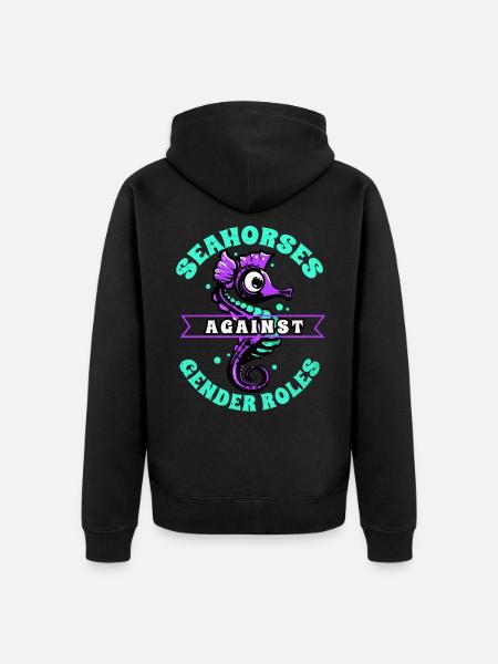 Seepferd - Unisex Premium Bio Zip Hoodie - Schwarz