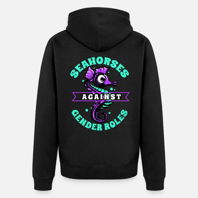 Seepferd - Unisex Premium Bio Zip Hoodie - Schwarz