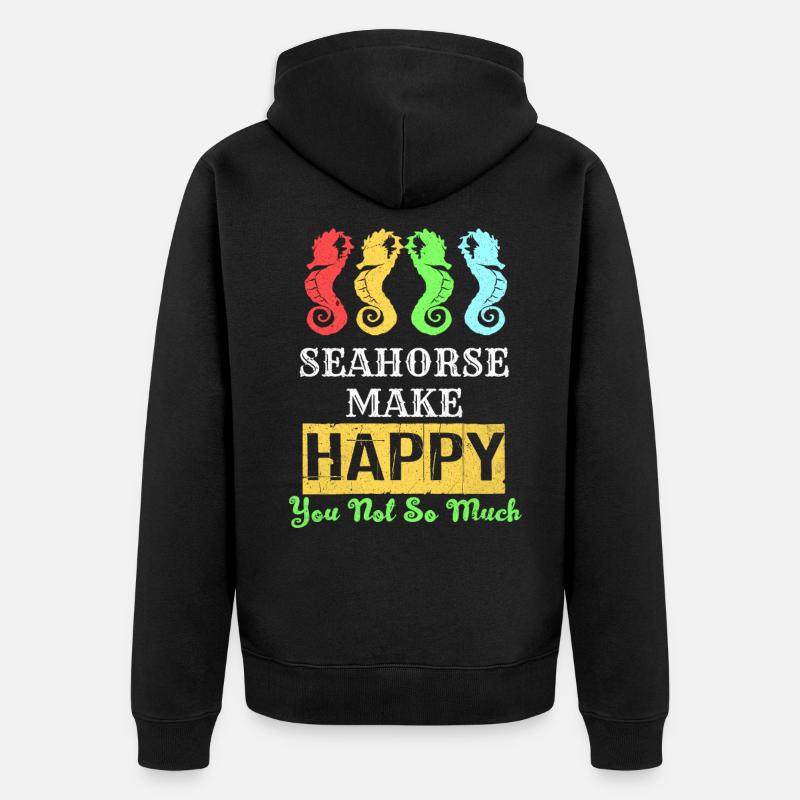 Seepferd - Unisex Premium Bio Zip Hoodie - Schwarz