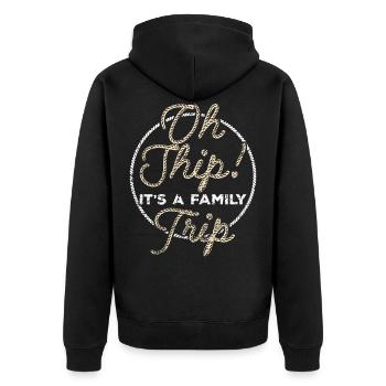 Schifffahrt Segeln Boot Familie Ausflug - Unisex Premium Bio Zip Hoodie - Schwarz - Hinten - Nico (187cm)