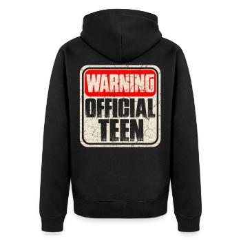 Teen Teeny Teens Teen Puberty - Unisex Premium Organic Zip Hoodie - black - Back - Nico (187cm)