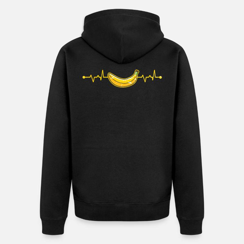Fréquence cardiaque de la banane - Veste à capuche bio Premium Unisexe - noir