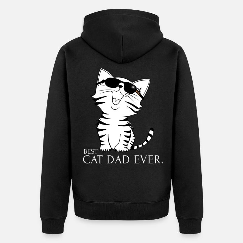 BEST CAT DAD EVER - Veste à capuche bio Premium Unisexe - noir
