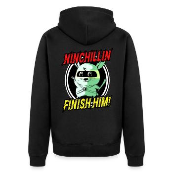 Chinchilla - Veste à capuche bio Premium Unisexe - noir - Dos - Nico (187cm)