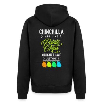 Chinchilla - Unisex Premium Bio Zip Hoodie - Schwarz - Hinten - Nico (187cm)