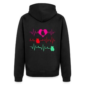Chinchilla - Unisex Premium Bio Zip Hoodie - Schwarz - Hinten - Nico (187cm)