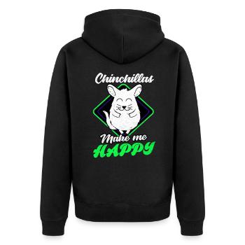 Chinchilla - Veste à capuche bio Premium Unisexe - noir - Dos - Nico (187cm)