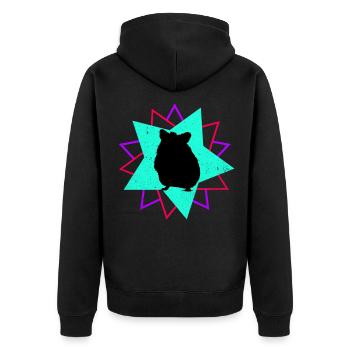 Chinchilla - Unisex Premium Bio Zip Hoodie - Schwarz - Hinten - Nico (187cm)