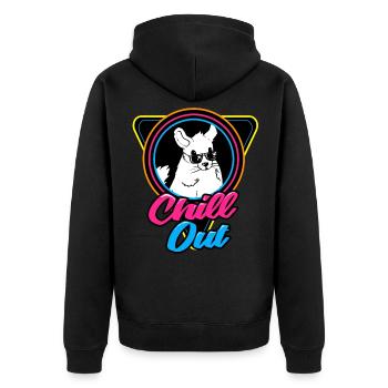 Chinchilla Gift South America Rodent Pet - Unisex Premium Organic Zip Hoodie - black - Back - Nico (187cm)