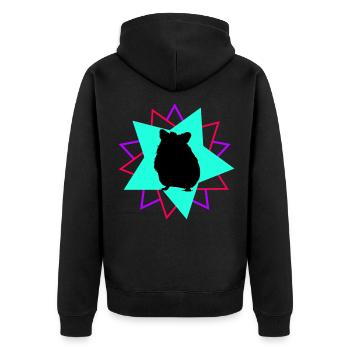 Chinchilla Gift South America Rodent Pet - Unisex Premium Organic Zip Hoodie - black - Back - Nico (187cm)