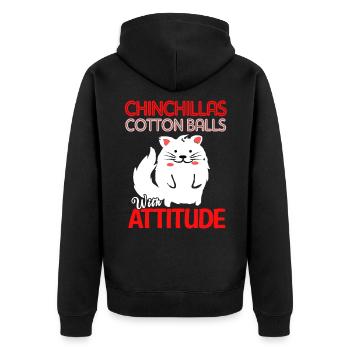 Chinchilla Gift South America Rodent Pet - Unisex Premium Organic Zip Hoodie - black - Back - Nico (187cm)