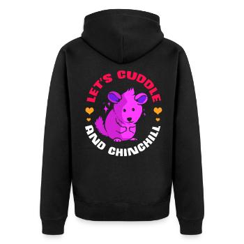 Chinchilla Geschenk Südamerika Nagetier Haustier - Unisex Premium Bio Zip Hoodie - Schwarz - Hinten - Nico (187cm)