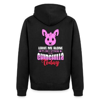 Chinchilla Gift South America Rodent Pet - Unisex Premium Organic Zip Hoodie - black - Back - Nico (187cm)