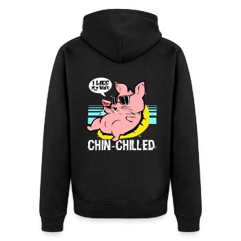 Chinchilla Gift South America Rodent Pet - Unisex Premium Organic Zip Hoodie - black - Back - Nico (187cm)