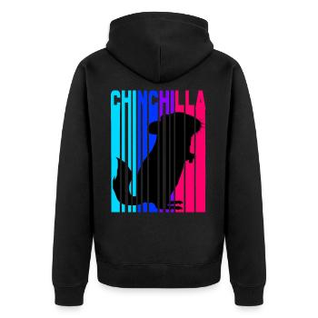 Chinchilla Geschenk Südamerika Nagetier Haustier - Unisex Premium Bio Zip Hoodie - Schwarz - Hinten - Nico (187cm)