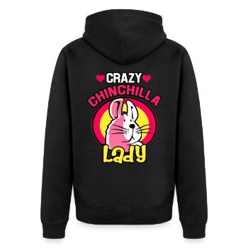 Chinchilla Gift South America Rodent Pet - Unisex Premium Organic Zip Hoodie - black - Back - Nico (187cm)