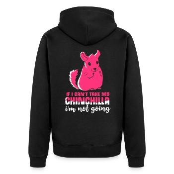 Chinchilla Geschenk Südamerika Nagetier Haustier - Unisex Premium Bio Zip Hoodie - Schwarz - Hinten - Nico (187cm)