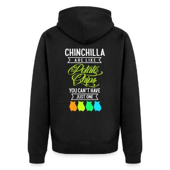 Chinchilla Geschenk Südamerika Nagetier Haustier - Unisex Premium Bio Zip Hoodie - Schwarz - Hinten - Nico (187cm)