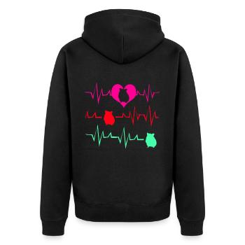 Chinchilla Geschenk Südamerika Nagetier Haustier - Unisex Premium Bio Zip Hoodie - Schwarz - Hinten - Nico (187cm)