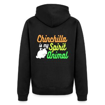 Chinchilla Geschenk Südamerika Nagetier Haustier - Unisex Premium Bio Zip Hoodie - Schwarz - Hinten - Nico (187cm)