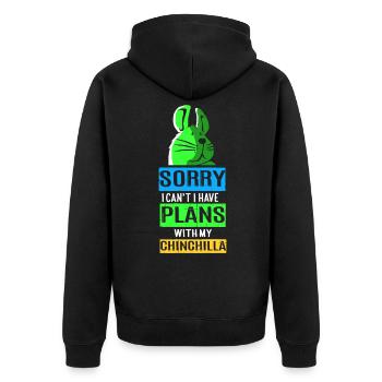 Chinchilla Gift South America Rodent Pet - Unisex Premium Organic Zip Hoodie - black - Back - Nico (187cm)