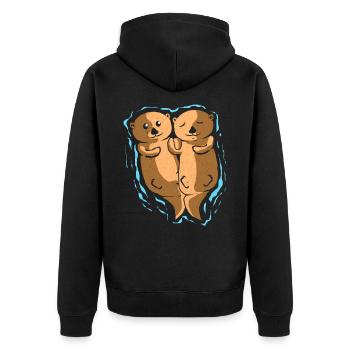 Loutre - Veste à capuche bio Premium Unisexe - noir - Dos - Nico (187cm)