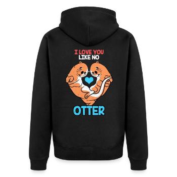 Loutre - Veste à capuche bio Premium Unisexe - noir - Dos - Nico (187cm)