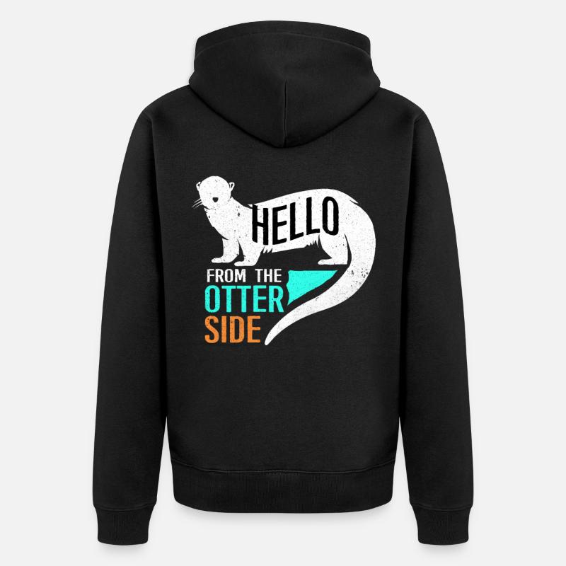 Otter - Unisex Premium Bio Zip Hoodie - Schwarz