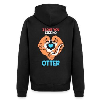 Otter Furet Marder Eau Loutre de mer Castor Doux - Veste à capuche bio Premium Unisexe - noir - Dos - Nico (187cm)