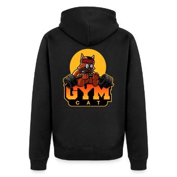 Gym Chat Haltérophilie Forte Foncé Drôle - Veste à capuche bio Premium Unisexe - noir - Dos - Nico (187cm)