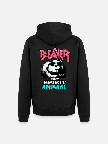 Beaver - Unisex Premium Organic Zip Hoodie - black