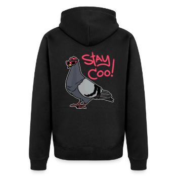 Stay Cool - Unisex Premium Bio Zip Hoodie - Schwarz - Hinten - Nico (187cm)