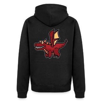 Flying dragon - Unisex Premium Organic Zip Hoodie - black - Back - Nico (187cm)