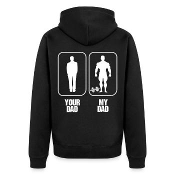 Best Father Father's Day Best Dad Bodybuilding Gym - Unisex Premium Organic Zip Hoodie - black - Back - Nico (187cm)