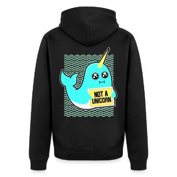 Narval cadeau de licorne Kawaii baleine plongée sous-marine - Veste à capuche bio Premium Unisexe - noir - Dos - Nico (187cm)