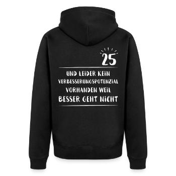 25. Geburtstag Geschenk - 25 Jahre alt - 25ster - Unisex Premium Bio Zip Hoodie - Schwarz - Hinten - Nico (187cm)