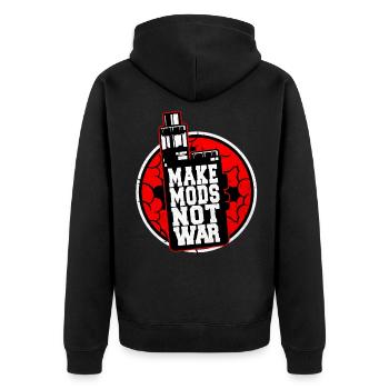 Vape - Unisex Premium Bio Zip Hoodie - Schwarz - Hinten - Nico (187cm)