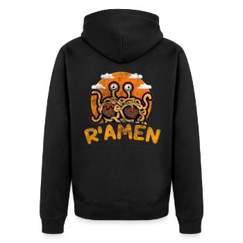 Pâtes Spaghetti FSM Italie Pâtes Pesto Koch - Veste à capuche bio Premium Unisexe - noir - Dos - Nico (187cm)